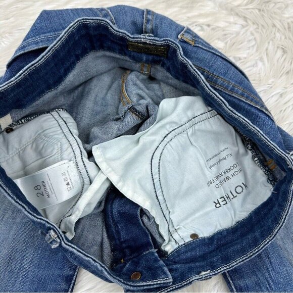 Mother‎ Women's High Waisted Looker Ankle Fray Not Rough Enough Jeans W28/L27 - Picture 5 of 11